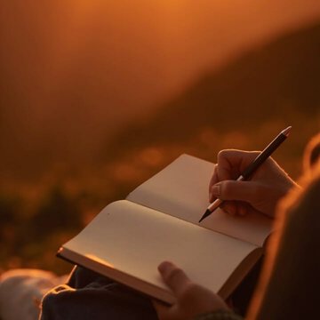 Cuaderno y lápiz para escribir reflexiones